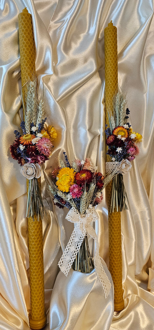 Wedding Candles with Matching Bouquets