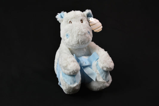 HIPOPOTAM ALBASTRU CU PATURICĂ /BLUE HIPPO WITH BLANKET