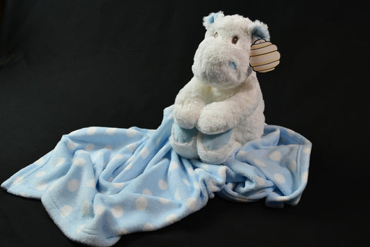 HIPOPOTAM ALBASTRU CU PATURICĂ /BLUE HIPPO WITH BLANKET