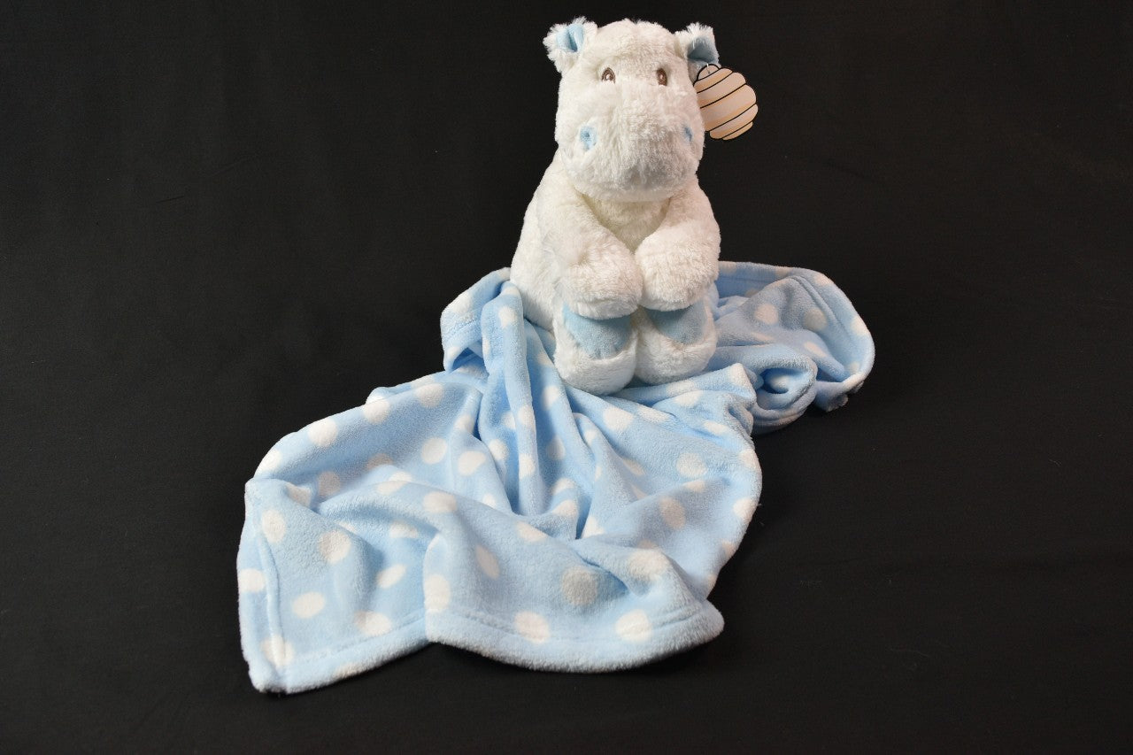 HIPOPOTAM ALBASTRU CU PATURICĂ /BLUE HIPPO WITH BLANKET